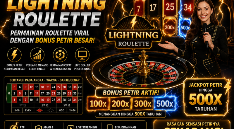 Lightning Roulette: Permainan Roulette Viral dengan Bonus Petir Besar