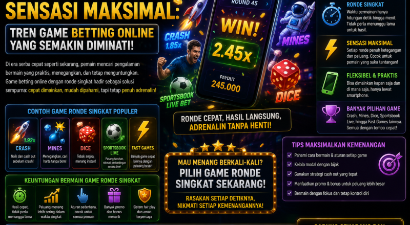 Ronde Singkat, Sensasi Maksimal: Tren Game Betting Online yang Semakin Diminati